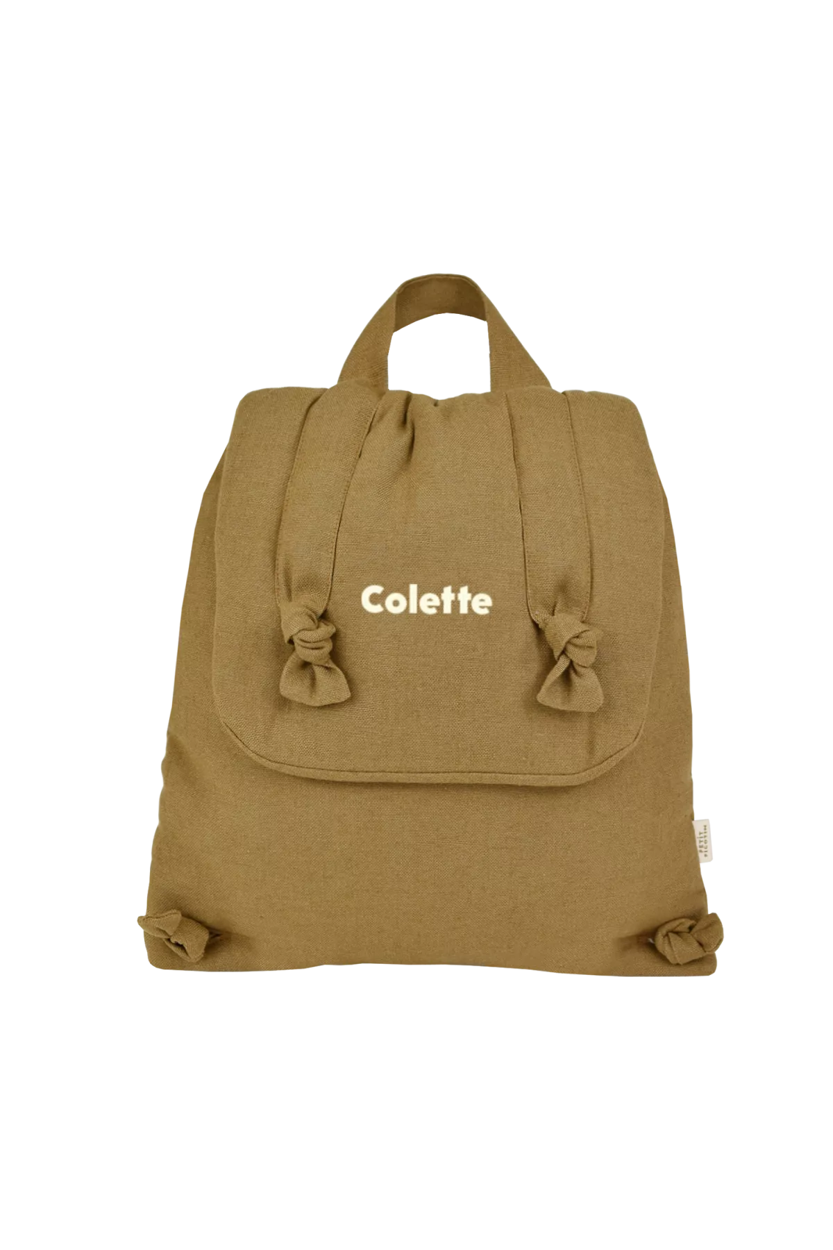 sac à dos bébé en lin personnalisable cadeau naissance crèche école maternelle