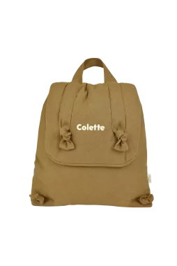 mochila bebé de lino personalizable regalo nacimiento guardería escuela infantil