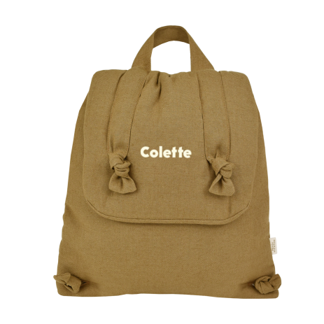 mochila de lino personalizable para bebé, regalo de nacimiento para la guardería o la escuela infantil