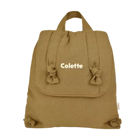sac à dos bébé en lin personnalisable cadeau naissance crèche école maternelle