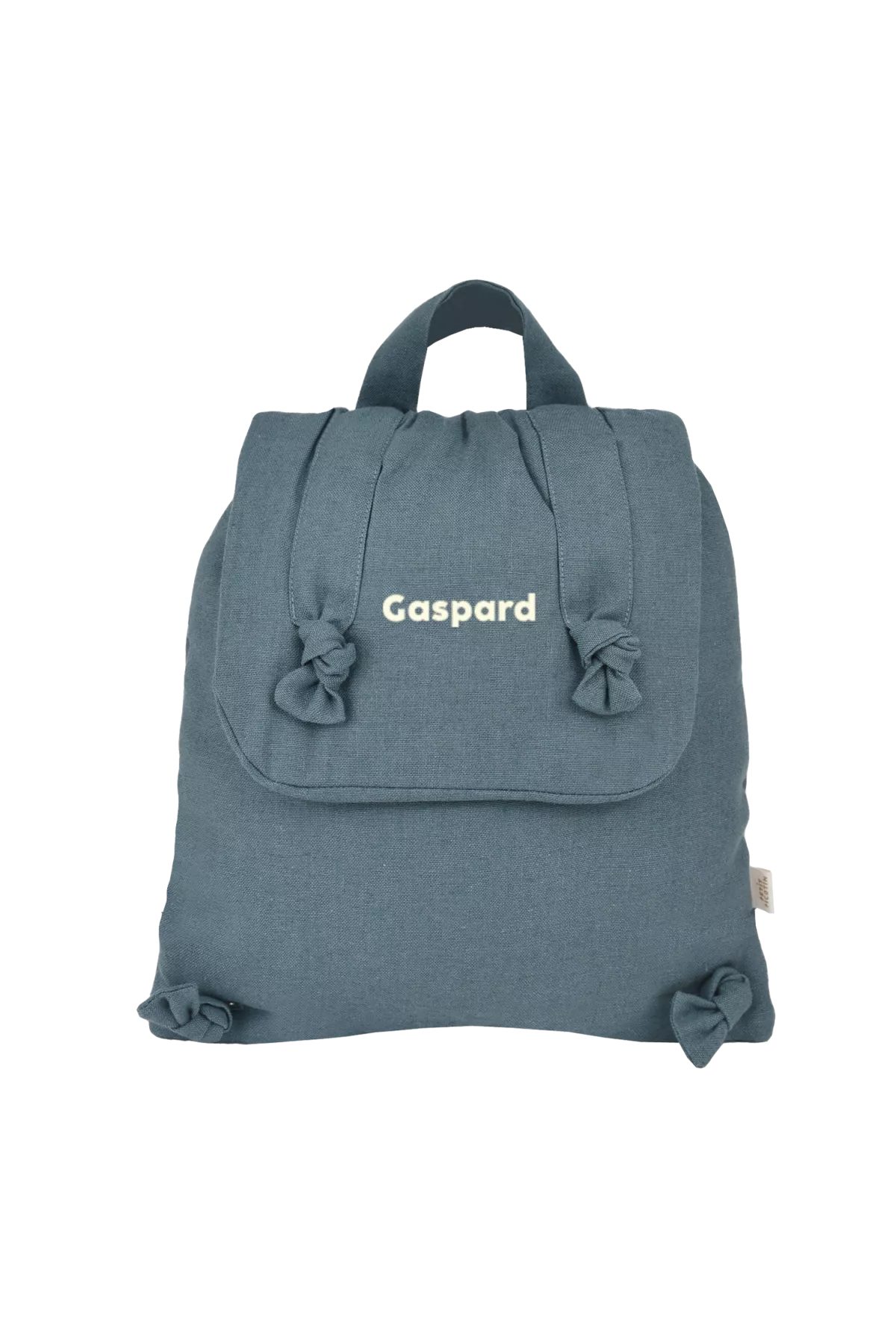 mochila de lino personalizable para bebé, regalo de nacimiento para la guardería o la escuela infantil