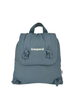 sac à dos bébé en lin personnalisable cadeau naissance crèche école maternelle