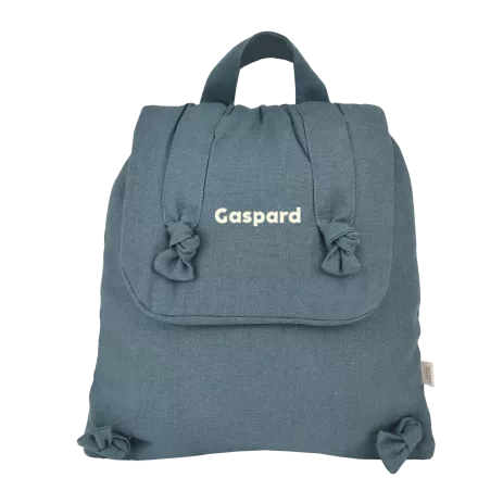 mochila de lino personalizable para bebé, regalo de nacimiento para la guardería o la escuela infantil