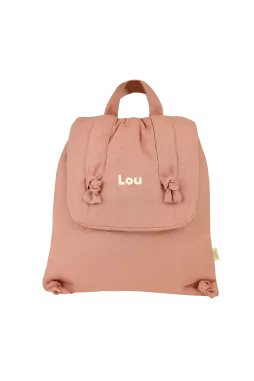 sac à dos bébé en lin personnalisable cadeau naissance crèche école maternelle