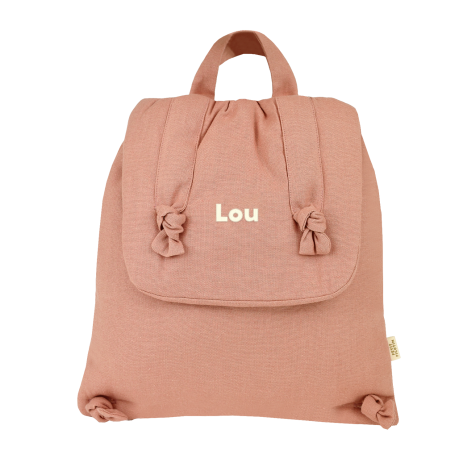 mochila bebé de lino personalizable regalo nacimiento guardería escuela infantil