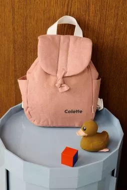 sac à dos bébé en lin personnalisable avec anses ajustables