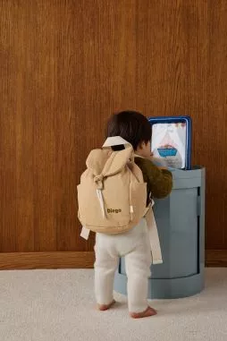 sac à dos bébé en lin personnalisable avec anses ajustables