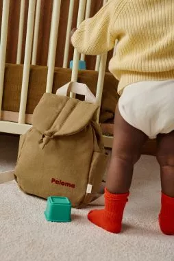 sac à dos bébé en lin personnalisable avec anses ajustables