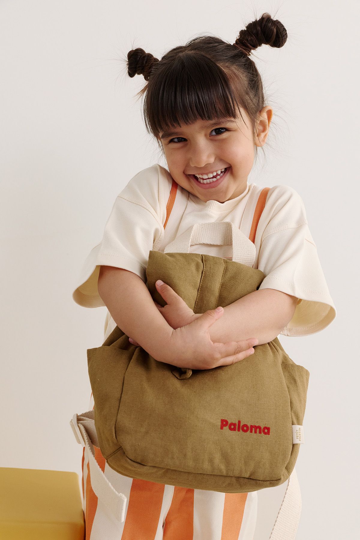 sac à dos bébé en lin personnalisable avec anses ajustables