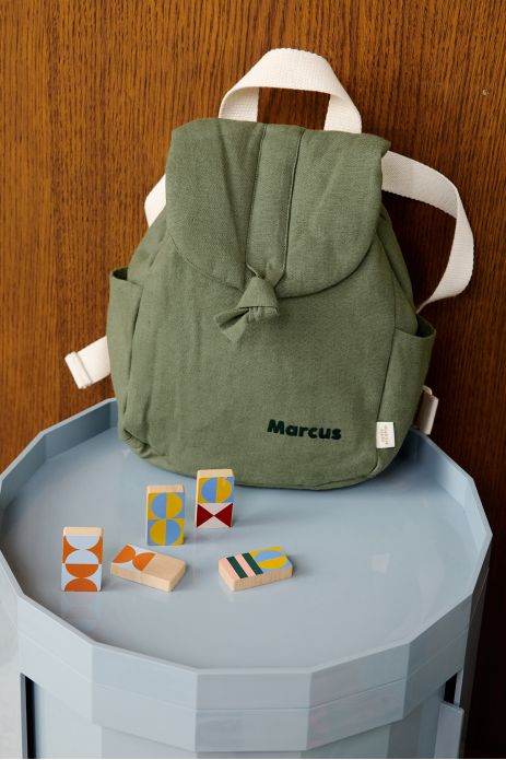 mochila para bebé de lino personalizable con asas ajustables