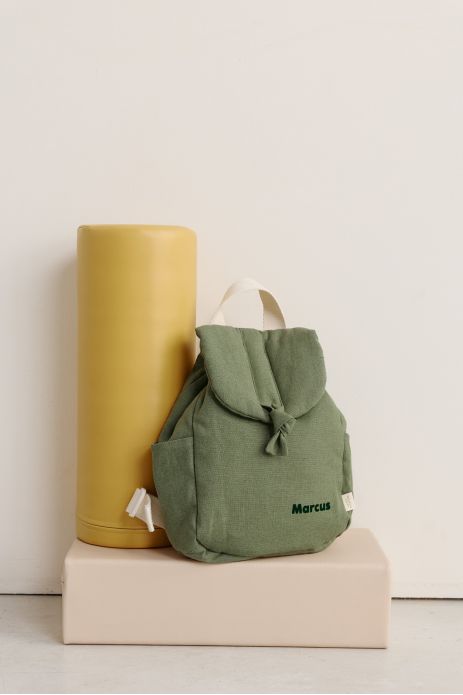 mochila para bebé de lino personalizable con asas ajustables