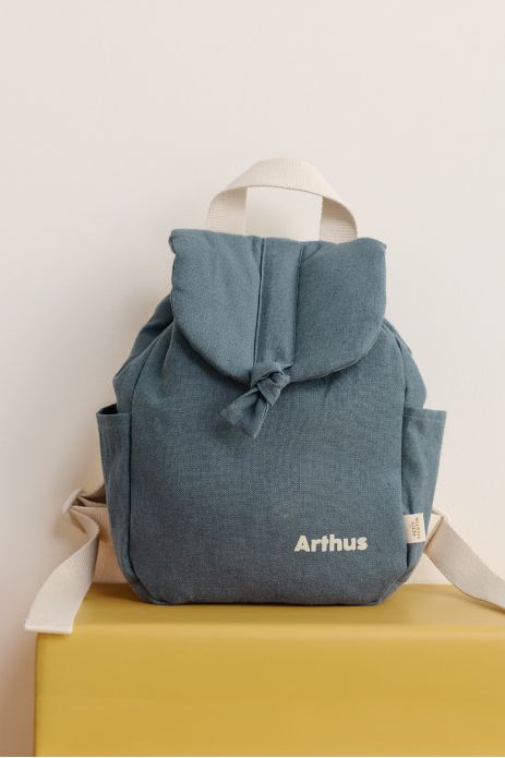 mochila para bebé de lino personalizable con asas ajustables