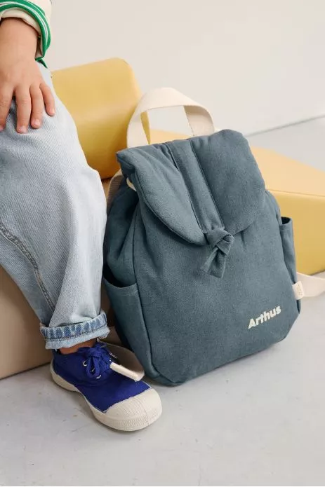 sac à dos bébé en lin personnalisable avec anses ajustables