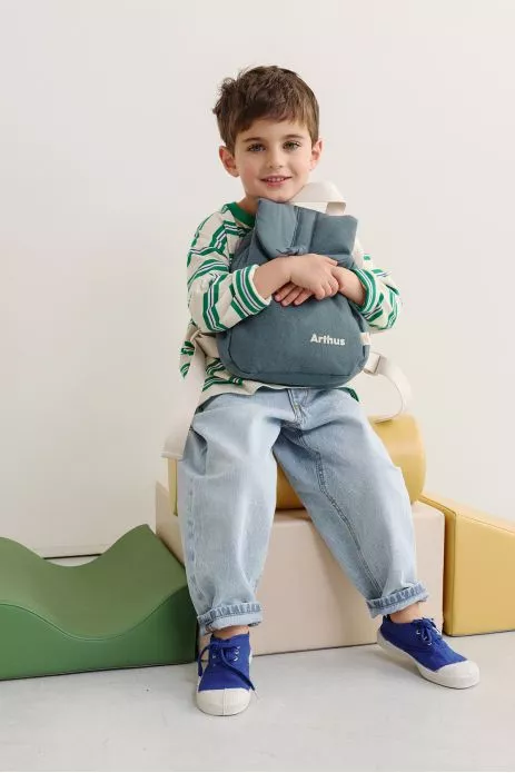 sac à dos bébé en lin personnalisable avec anses ajustables