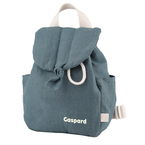 mochila para bebé de lino personalizable con asas ajustables