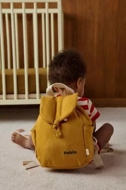 sac à dos bébé en lin personnalisable avec anses ajustables