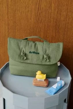 personalized linen toiletry bag for babies
