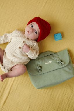 personalized linen toiletry bag for babies