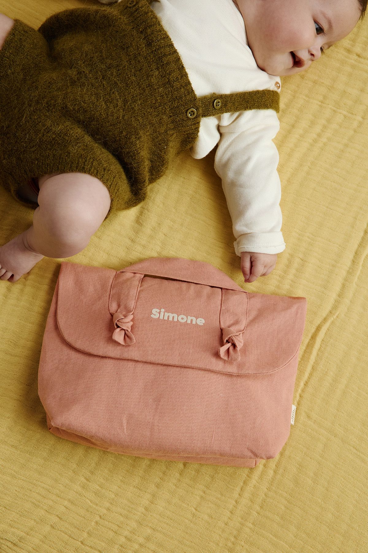 neceser de lino para bebé personalizable