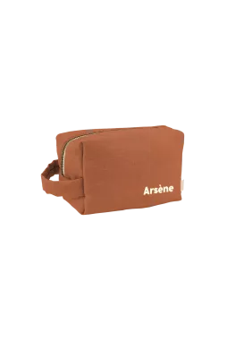 small personalized linen toiletry bag for children and adults