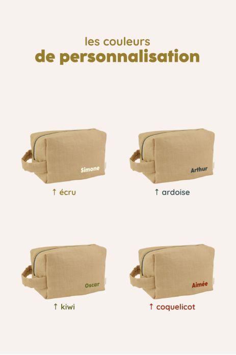 pequeño neceser de lino personalizable para niño adulto