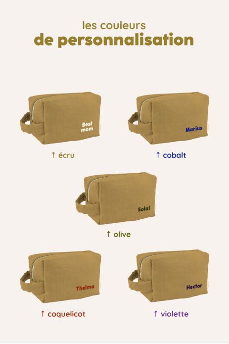 pequeño neceser de lino personalizable para niño adulto