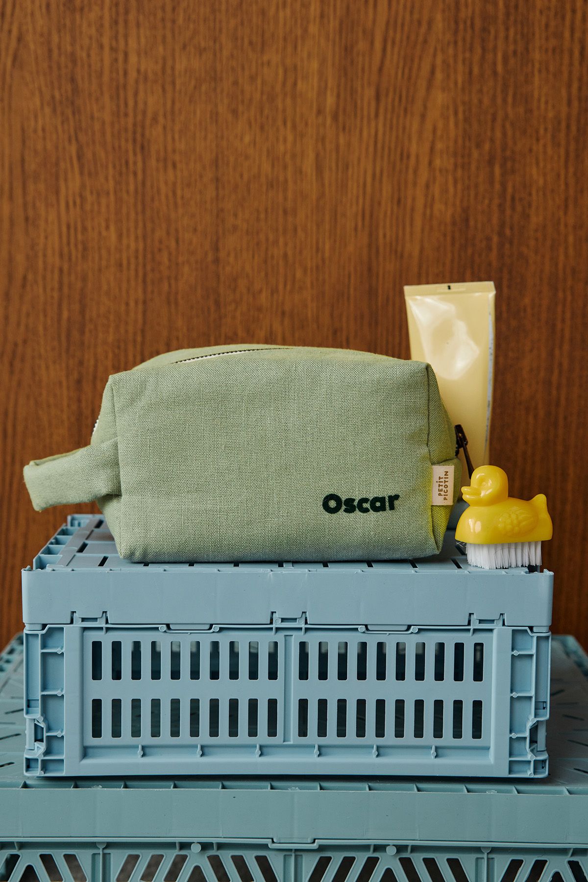 pequeño neceser de lino personalizable para niño adulto