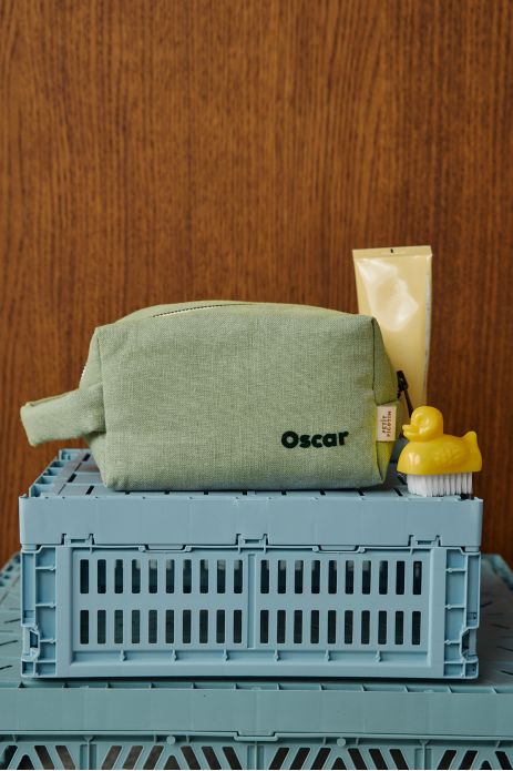 small personalizable linen toiletry bag for children and adults