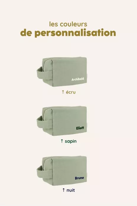 petite trousse de toilette en lin personnalisable pour enfant adulte