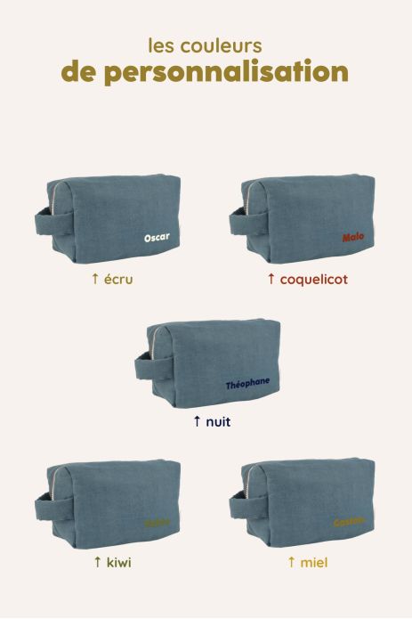 pequeña bolsa de aseo de lino personalizable para niño adulto