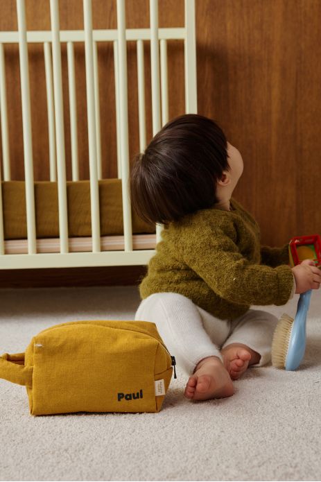 pequeña bolsa de aseo de lino personalizable para niño adulto