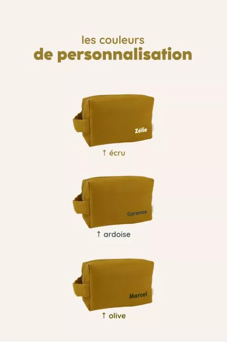pequeña bolsa de aseo de lino personalizable para niño adulto