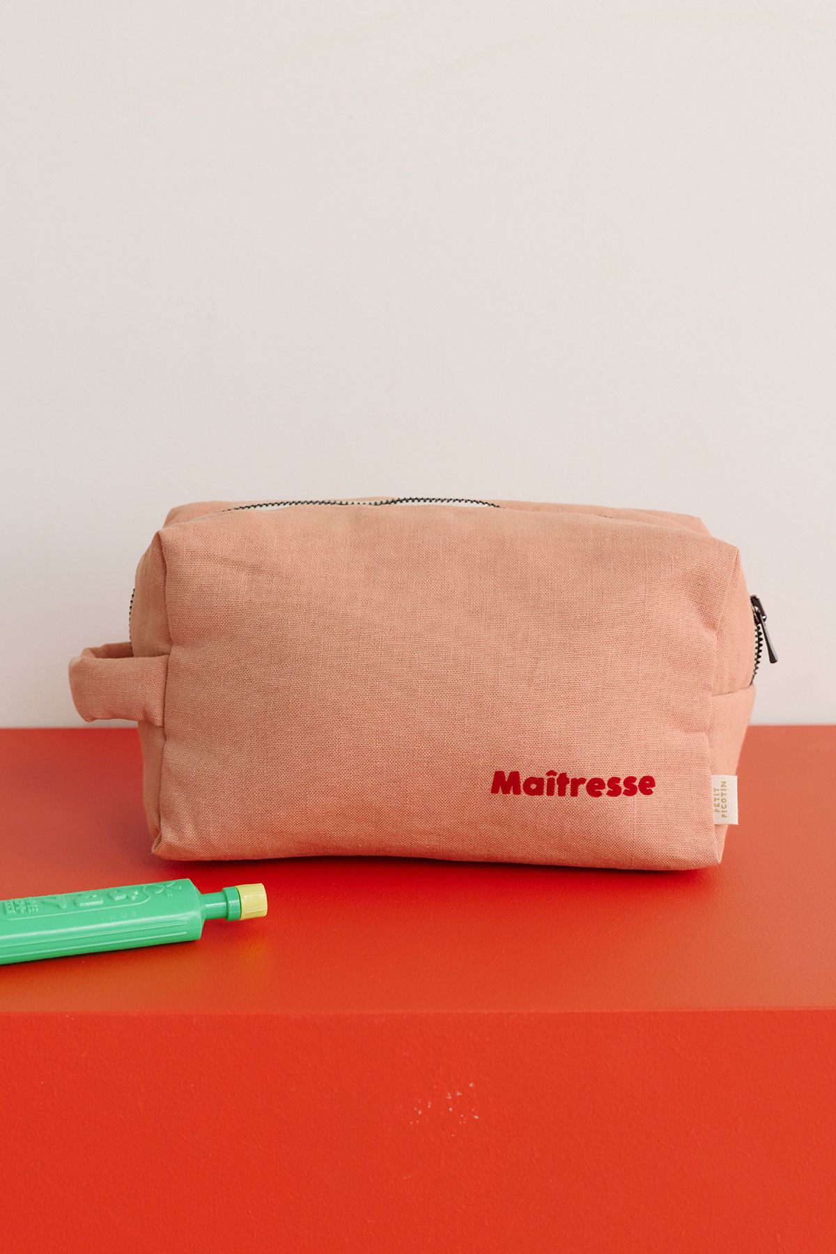 grande trousse de toilette avec des poches intérieures en lin personnalisable enfant adulte