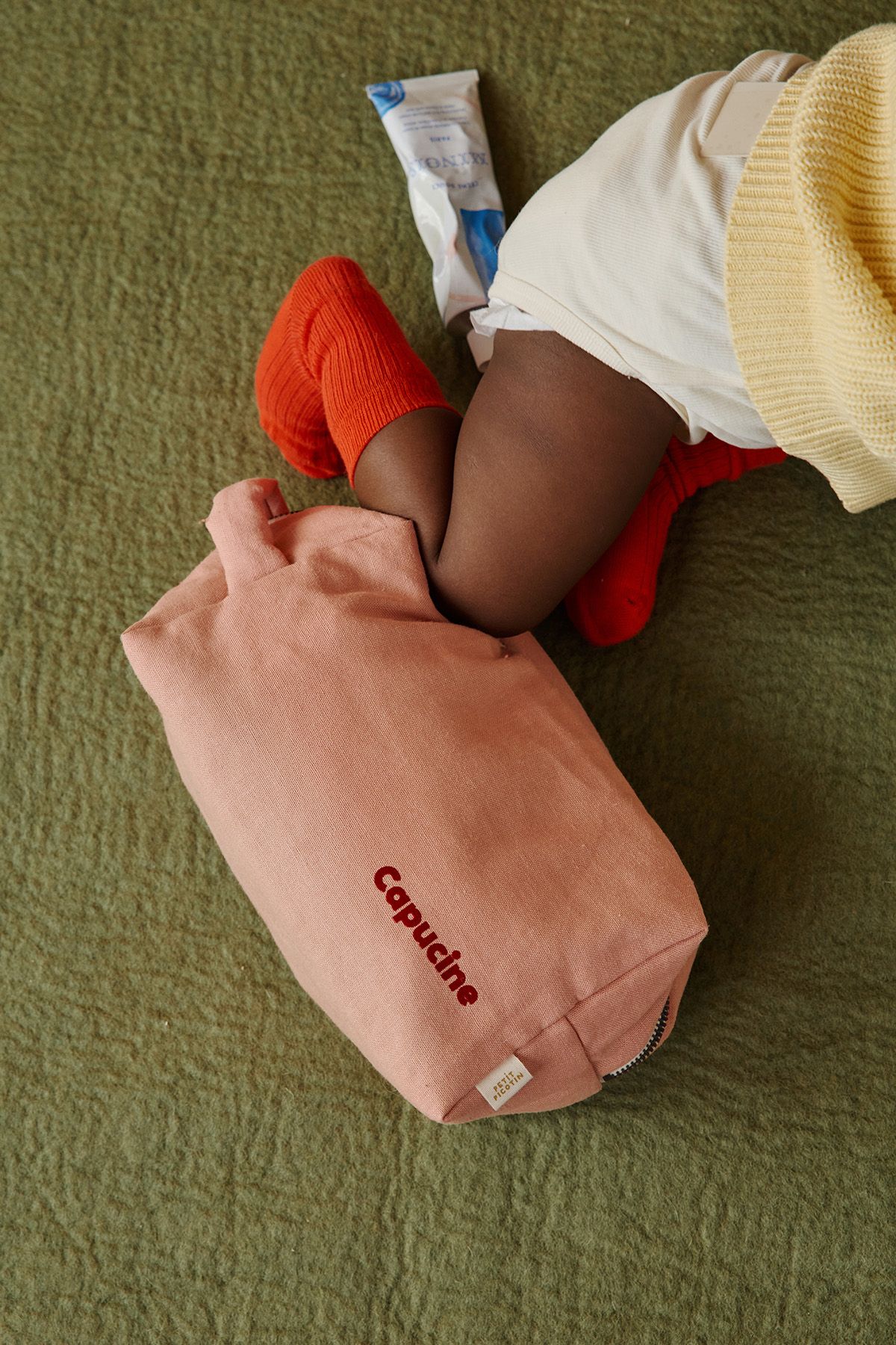 grande trousse de toilette avec des poches intérieures en lin personnalisable enfant adulte