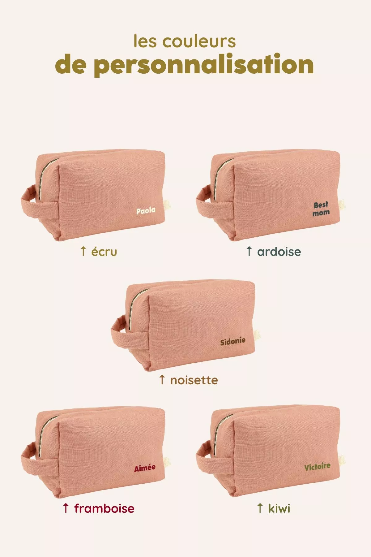 gran bolsa de aseo con bolsillos interiores de lino personalizable niño adulto