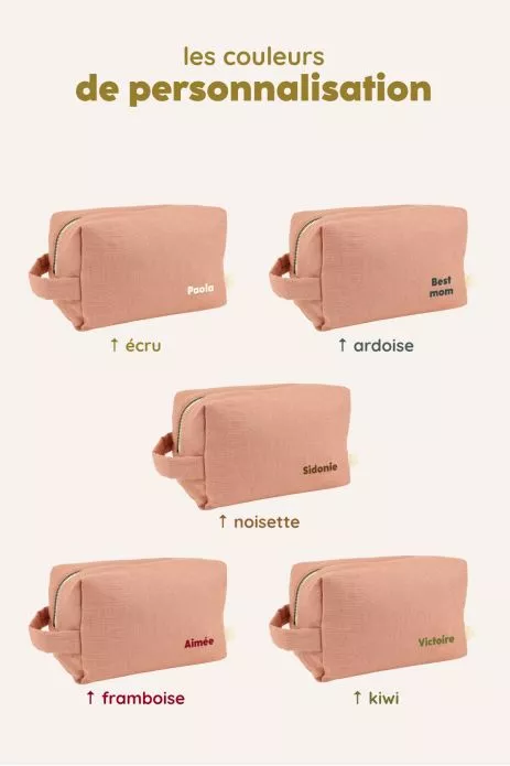 gran bolsa de aseo con bolsillos interiores de lino personalizable niño adulto