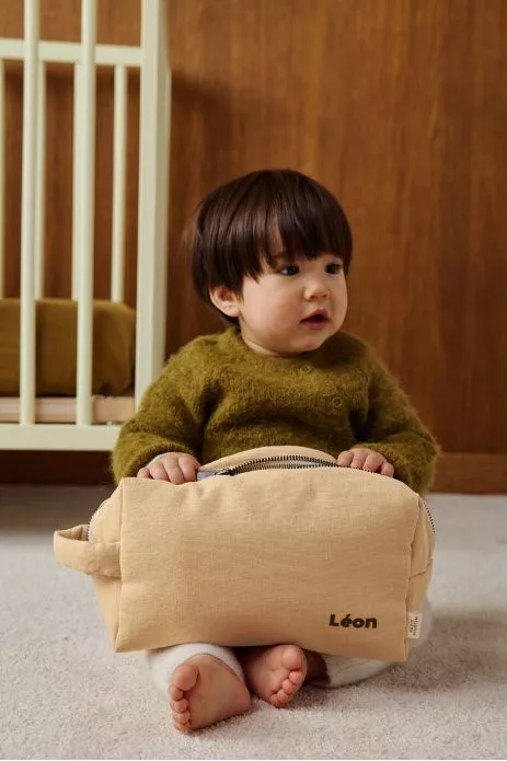 gran bolsa de aseo con bolsillos interiores de lino personalizable niño adulto