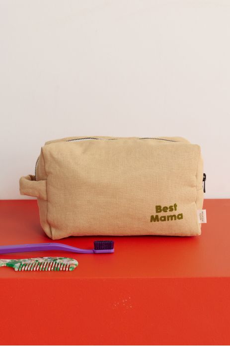 gran bolsa de aseo con bolsillos interiores de lino personalizable niño adulto
