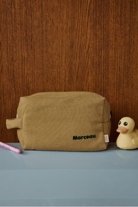 gran bolsa de aseo con bolsillos interiores de lino personalizable niño adulto