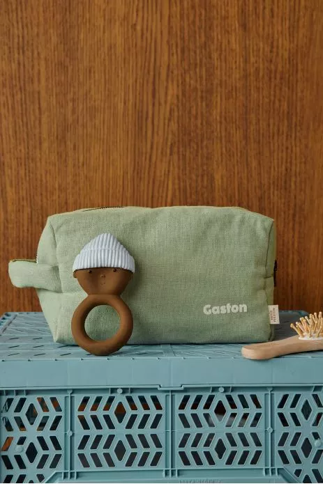 grande trousse de toilette avec des poches intérieures en lin personnalisable enfant adulte