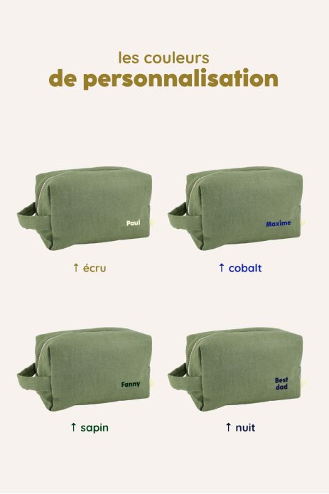 gran neceser con bolsillos interiores en lino personalizable niño adulto