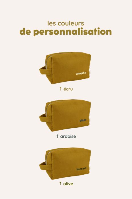 gran neceser con bolsillos interiores en lino personalizable niño adulto
