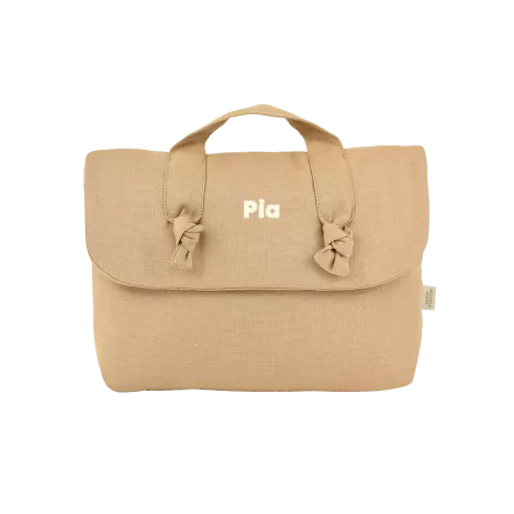 trousse de toilette en lin pour bébé personnalisable