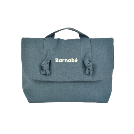trousse de toilette en lin pour bébé personnalisable