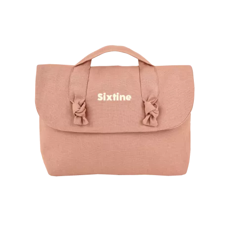 trousse de toilette en lin pour bébé personnalisable