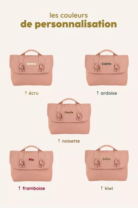 trousse de toilette en lin pour bébé personnalisable