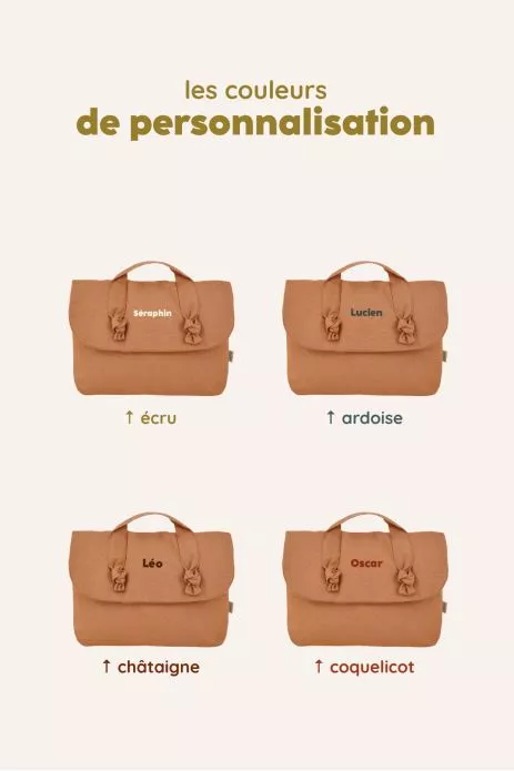 trousse de toilette en lin pour bébé personnalisable