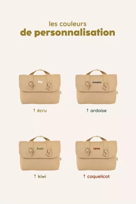 trousse de toilette en lin pour bébé personnalisable