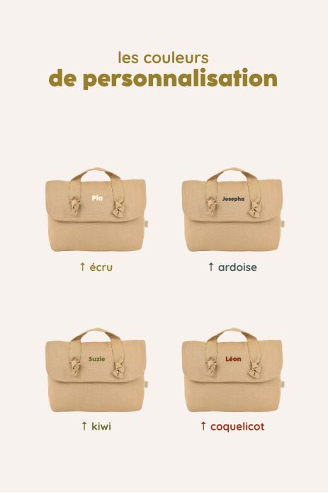 personalizable linen toiletry bag for baby