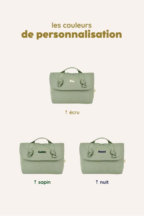 personalizable linen toiletry bag for baby